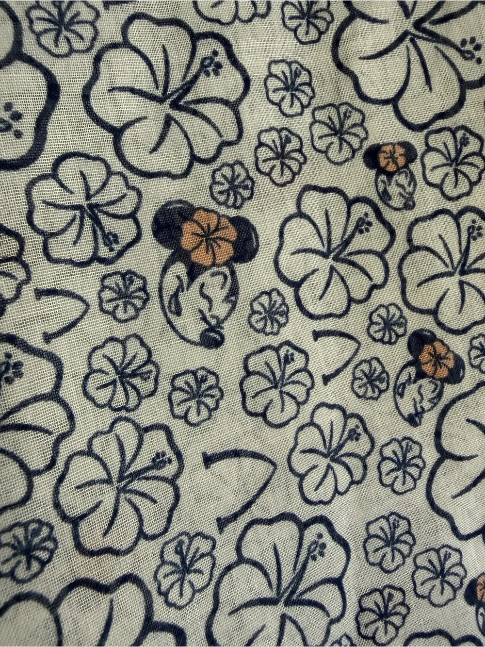 Disney Floral Print Scarf in White, Navy & Pink